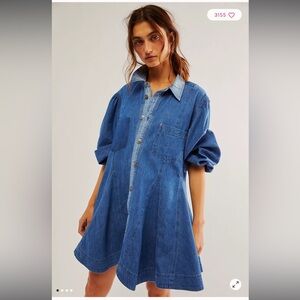 Free People Get Free Denim Mini Dress